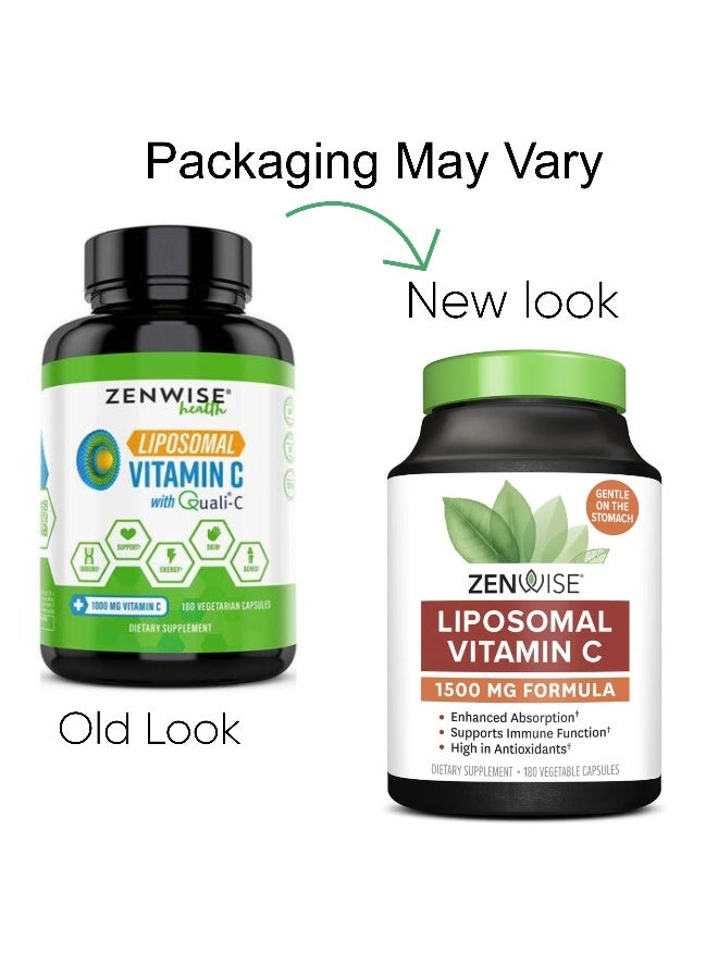 Zenwise Health Liposomal Vitamin C, 180 Vegetable Capsules Packaging May Vary - Image 1
