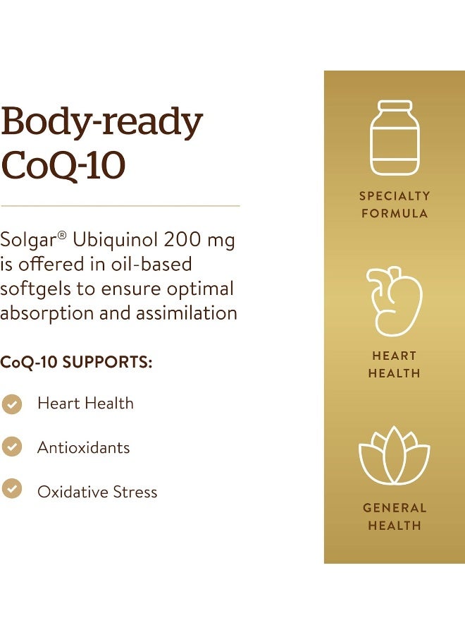Solgar Ubiquinol (Reduced CoQ10), 200 mg, 30 Softgels Packaging May Vary - Image 4