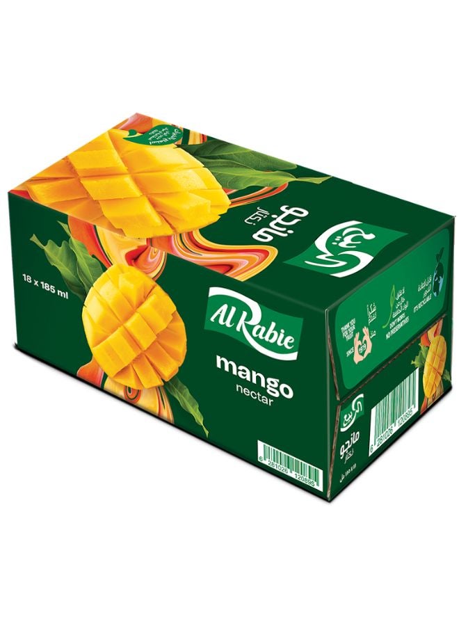 Al Rabie Premium Mango Juice 185ml Pack of 18 - Image 1