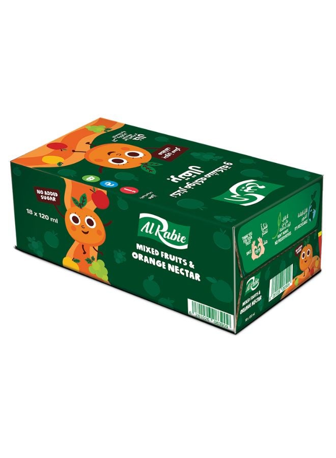 Al Rabie Premium Mix Fruit Juice 120ml Pack of 18 - Image 1