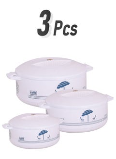 تشيلو وعاء من البلاستيك - 3 قطع أبيض 3-Piece 