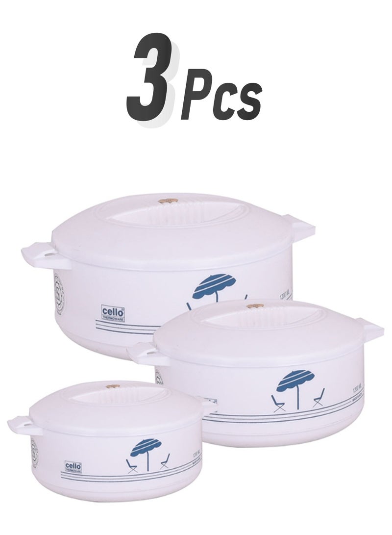 Cello 3-Piece Plastic Hot Pot White 3-Piece 