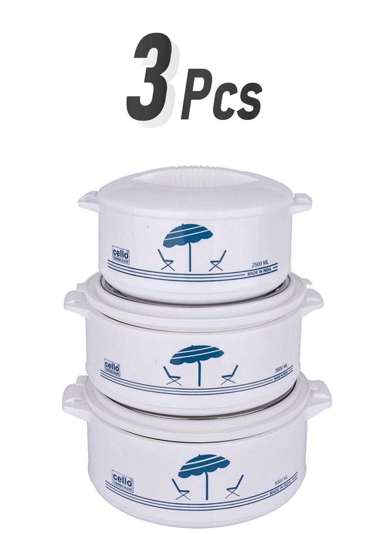 Cello 3-Piece Plastic Hot Pot White 