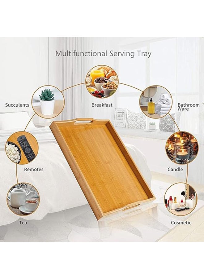 3-Piece Wooden Serving Tray Set Brown 37x29.2x26cm - Image 3