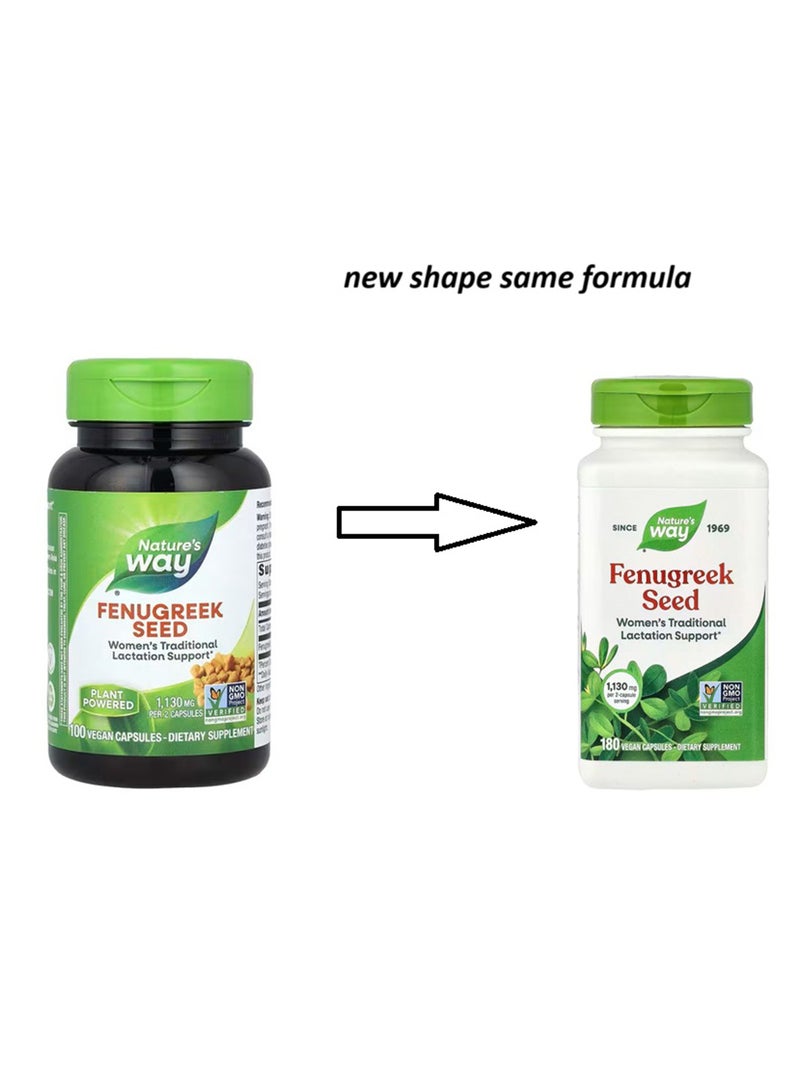 Nature's Way Fenugreek Seed Dietary Supplement - 100 Vegan Capsules - Image 1