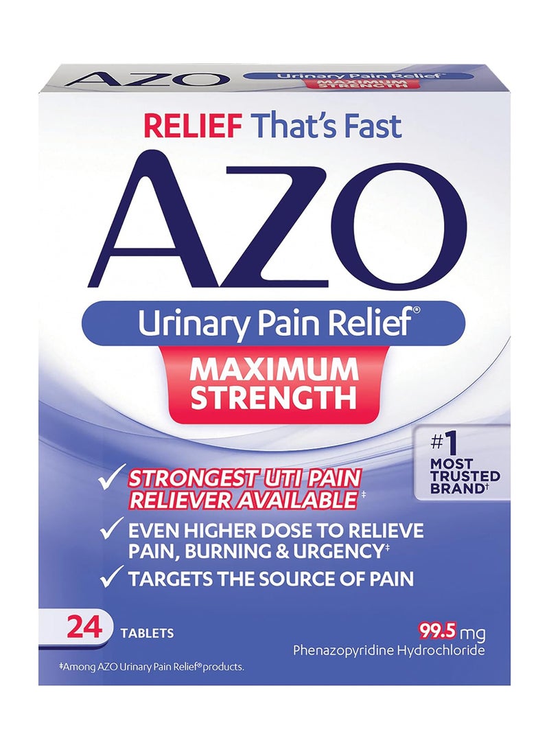 AZO Urinary Pain Relief Maximum Strength - 24 Tablets  - Image 1