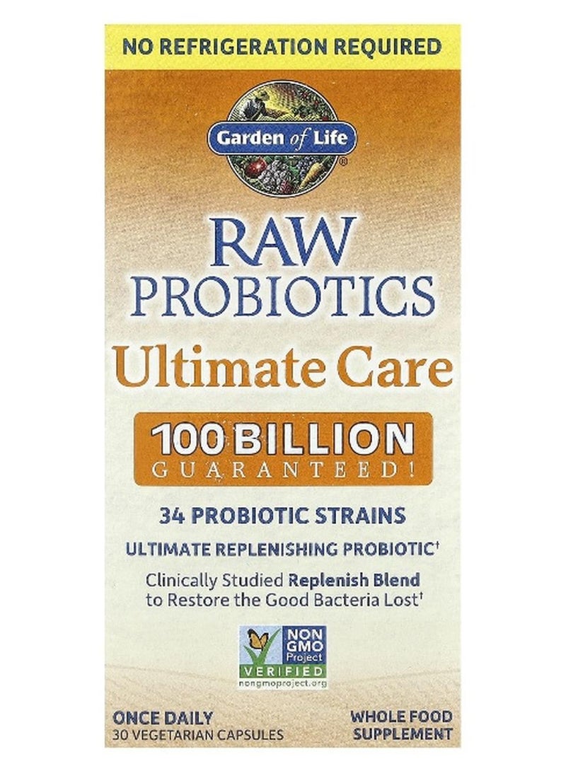 Garden of Life RAW Probiotics, Ultimate Care, 30 Vegetarian Capsules - Image 1