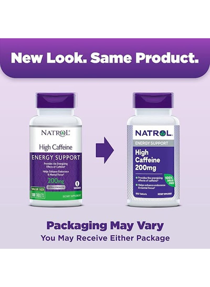 NATROL - High Caffeine Dietary Supplement 100 Tablets - Image 1