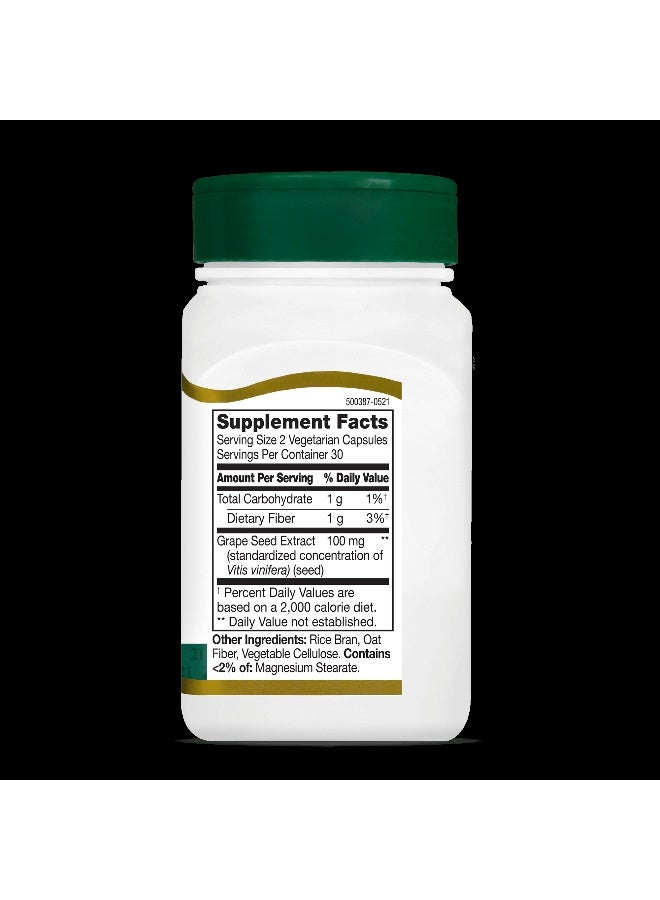 21st Century Grape Seed Extract Herbal Supplement - 60 Vegetarian Capsules - Image 2