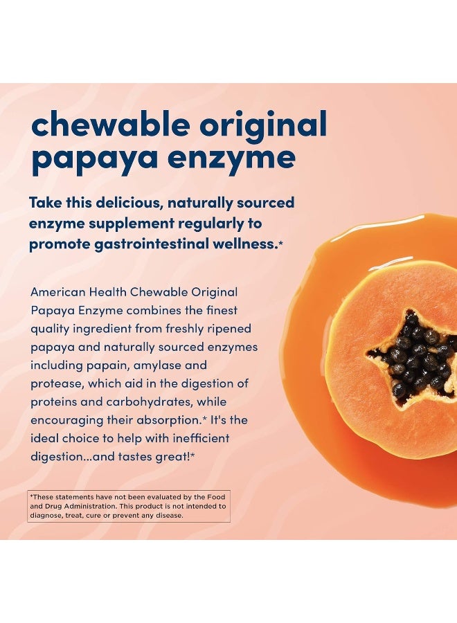 American Health Chewable Original Papaya Enzyme 250 Tablets - Image 2