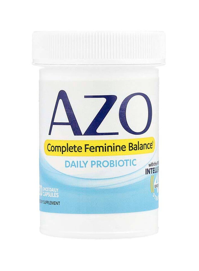 AZO, Complete Feminine Balance, Daily Probiotic, 5 Billion, 30 Once Daily Capsules - Image 3