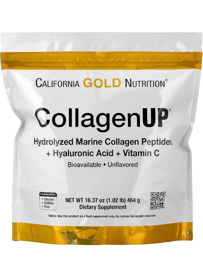 California Gold Nutrition Collagenup Marine Collagen + Hyaluronic Acid + Vitamin C Unflavored 464 G - Image 1
