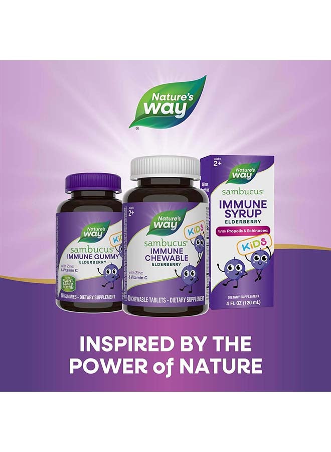 Nature's Way, SambucusÂ® for Kids, Elderberry, 40 Chewable Tablets - Image 4