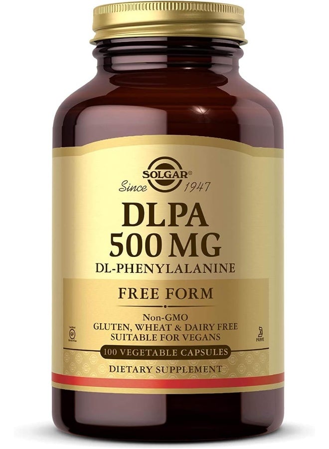 Solgar - DLPA, DL-Phenylalanine, 100 Vegetable Capsules Packaging May Vary - Image 1