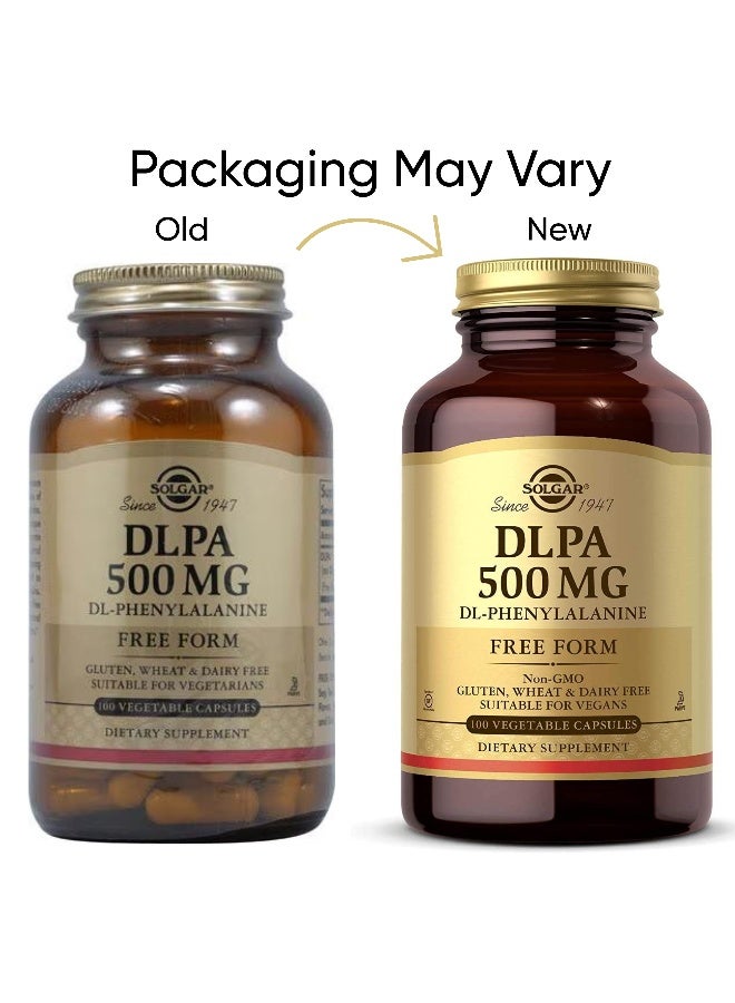 Solgar - DLPA, DL-Phenylalanine, 100 Vegetable Capsules Packaging May Vary - Image 1