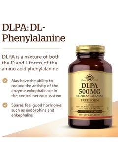 DLPA, DL-Phenylalanine, 100 Vegetable Capsules Packaging May Vary