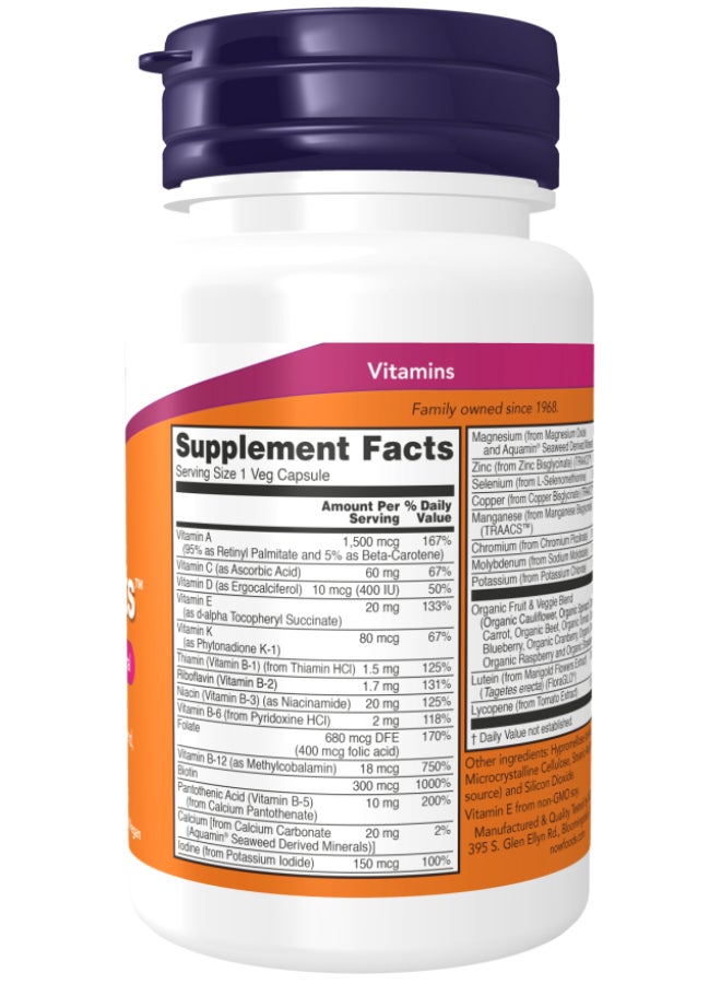 Now Foods Daily Vits 30 Veg Capsules  - Image 2