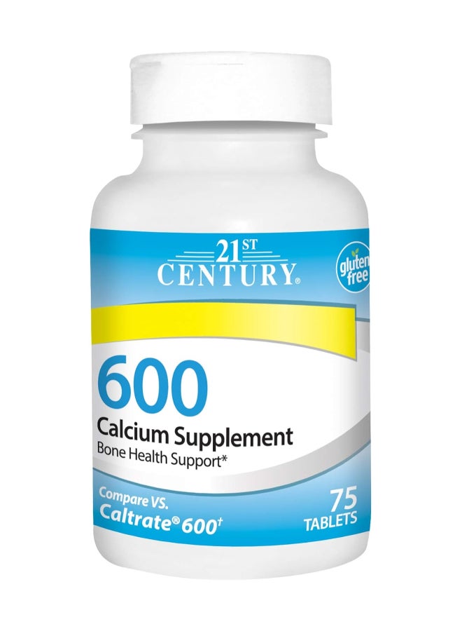 21st Century Calcium Supplement, 600 Mg, 75 Tablets - Image 1