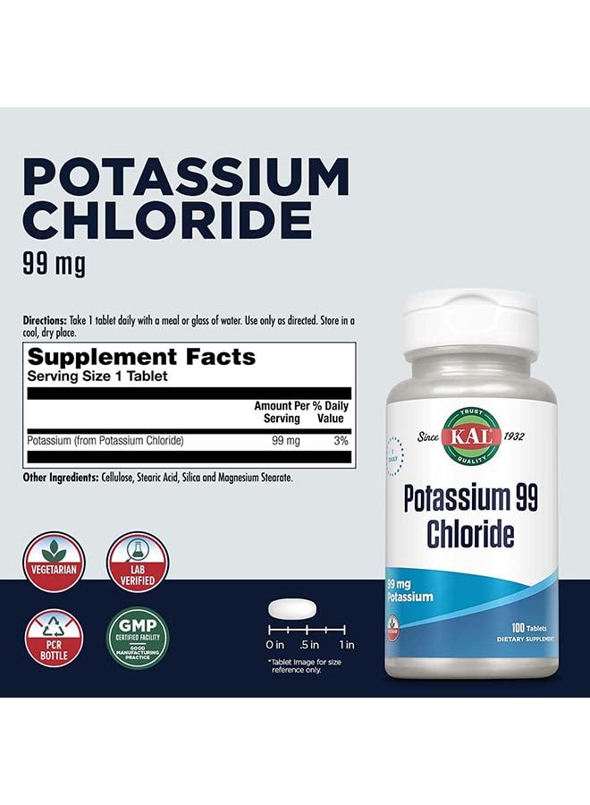 Kal Potassium 99 Chloride Mg. 100 Tablets - Image 3
