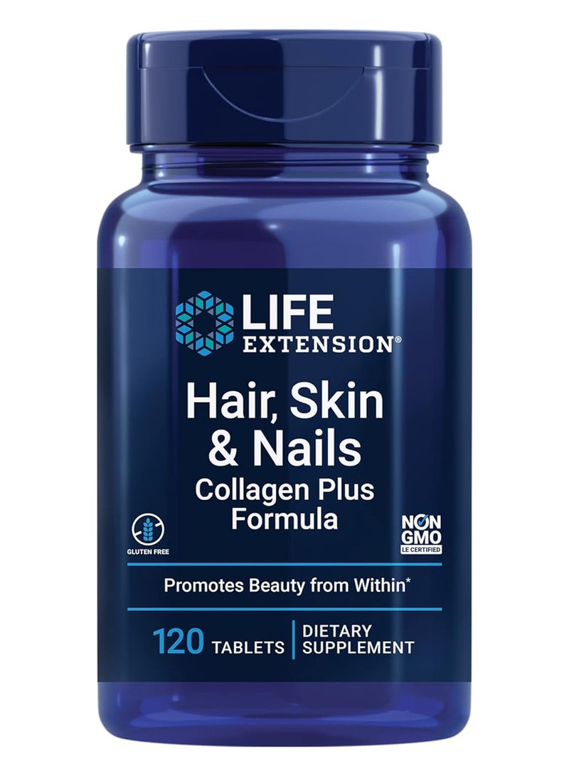Life Extension Hair Skin And Nails Collagen Plus Formula - 120 Tablets - Image 1