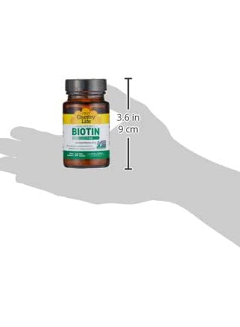 Country Life Biotin Dietary Supplement 5 mg - 60 Vegan Capsules - Image 3
