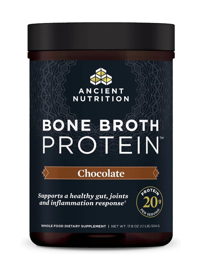 Ancient Nutrition Bone Broth Proteina Chocolate, 1.1 Lb - Image 1