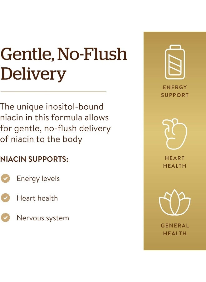 Solgar - No-Flush Niacin 500 mg, 250 Vegetable Capsules - Image 1