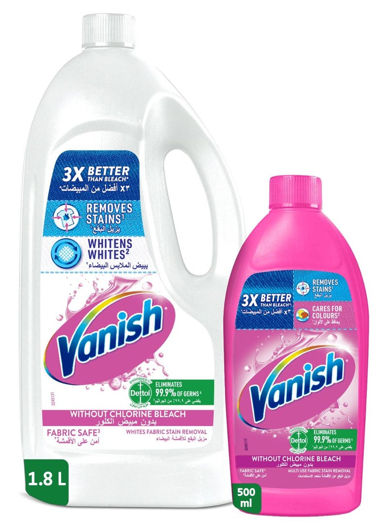 Vanish Laundry Stain Remover White And Pink Liquid White/Pink 1.8L+500ml - Image 1
