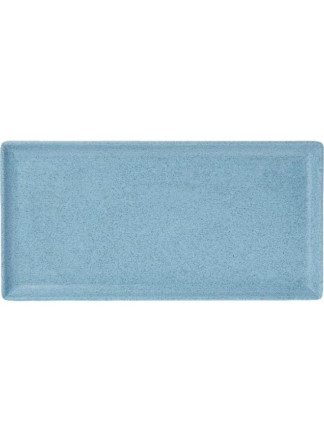 دينويل طبق تقديم مستطيل الشكل بنقشة مرقطة لون أزرق 12بوصة - Image 1