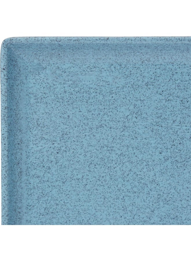 دينويل طبق تقديم مستطيل الشكل بنقشة مرقطة لون أزرق 12بوصة - Image 4