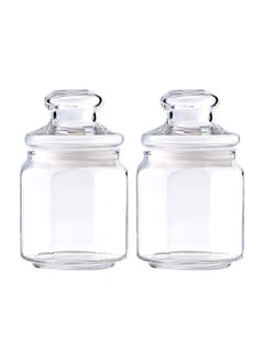 2-Piece Glass Pop Jar with Lid Clear 500ml
