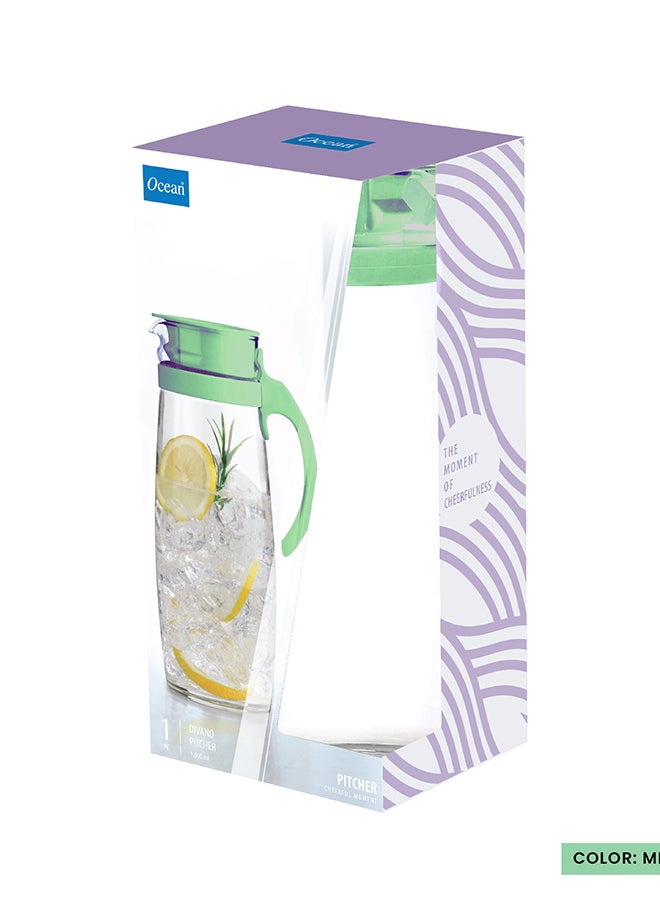 Ocean - Heat Resistant Divano Pitcher Green/Clear 1660ml - Image 1