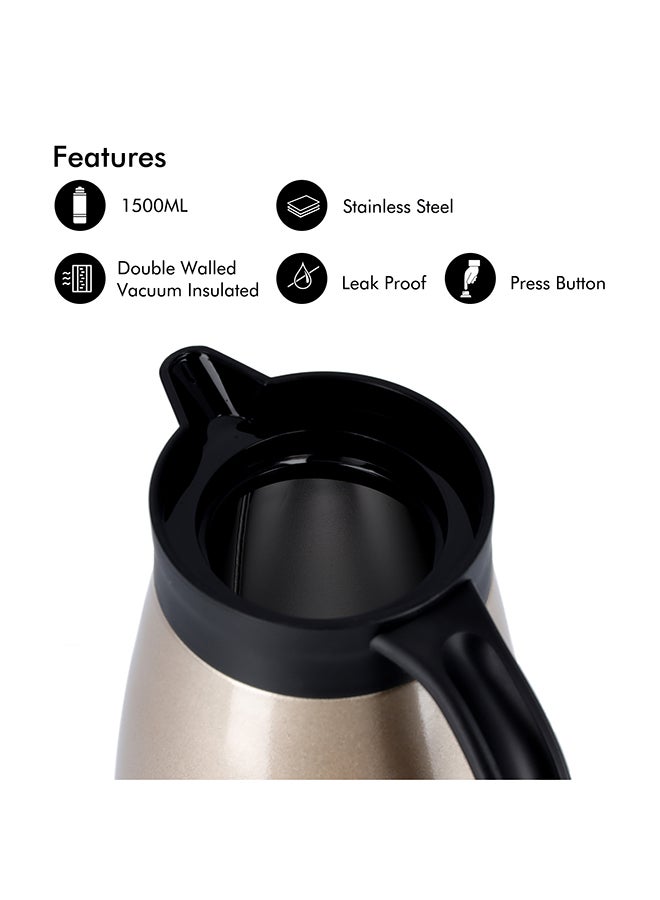 Royalford - Double Wall Coffee Pot Stainless Steel 1500Ml Hot Cool Multicolor Assorted - Image 1