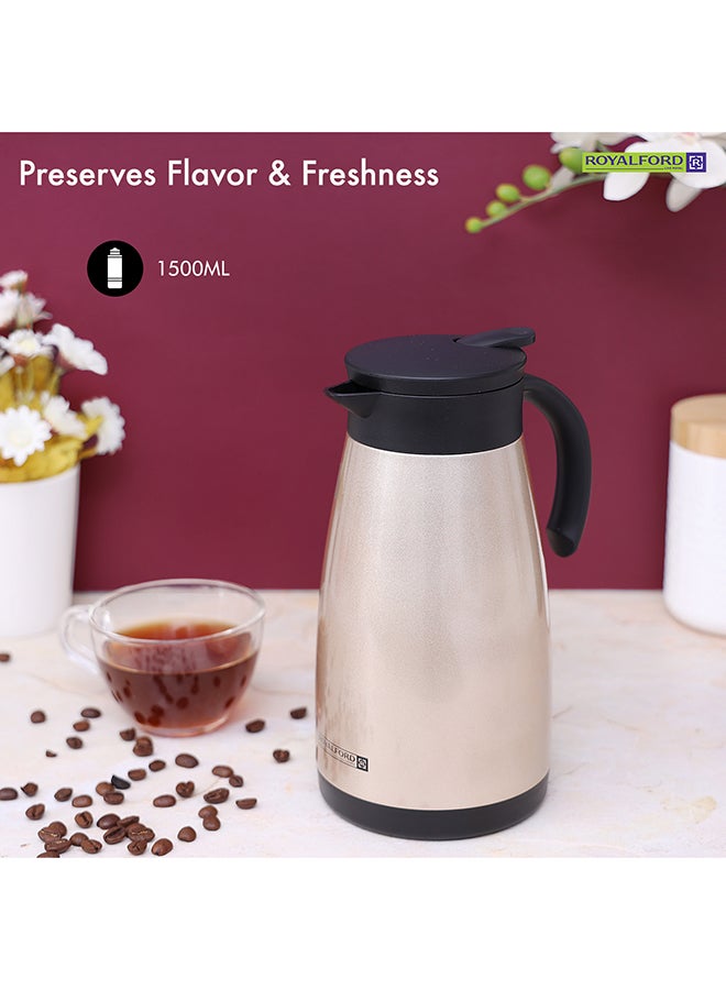 Royalford - Double Wall Coffee Pot Stainless Steel 1500Ml Hot Cool Multicolor Assorted - Image 1