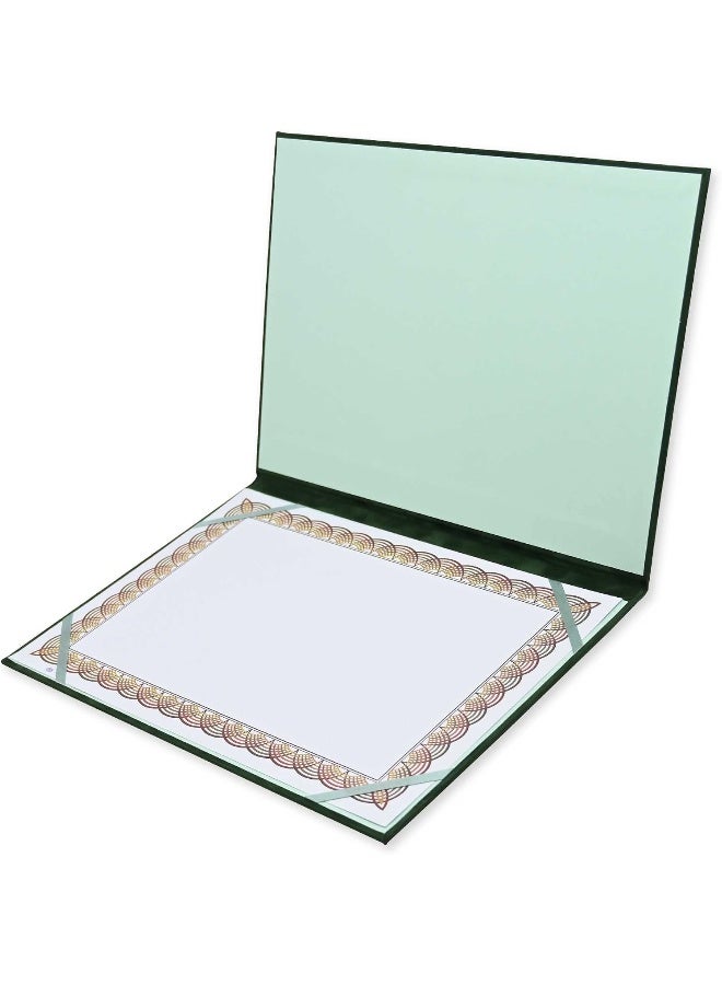 FIS A4 Certificate Folder with Velvet Cover, Green Velvet Green - Image 2