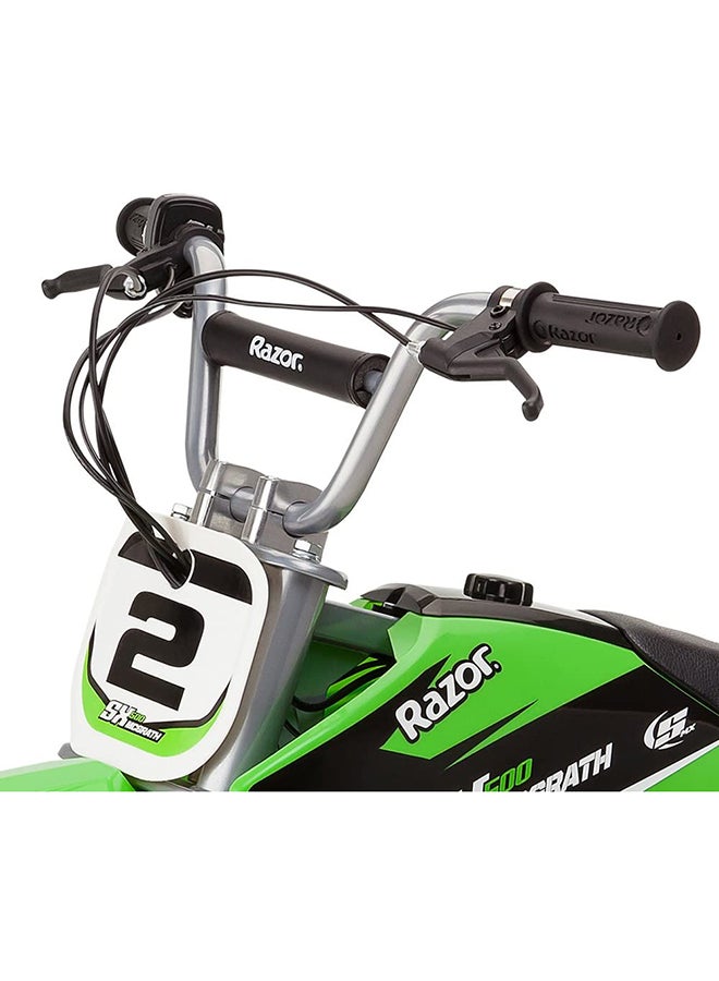 ريزر دراجة ترابية كهربائية من Razor - دراجة ترابية SX350 McGrath للأطفال بعمر 13 عامًا فما فوق بسرعة قصوى تبلغ 14 ميلاً في الساعة ومدة قيادة 30 دقيقة، ومدى يصل إلى 7 أميال، وقوة 250 وات مع بطارية 24 فولت 7 أمبير وإطارات موتوكروس مقاس 12 بوصة - خضراء متعدد الألوان - Image 3