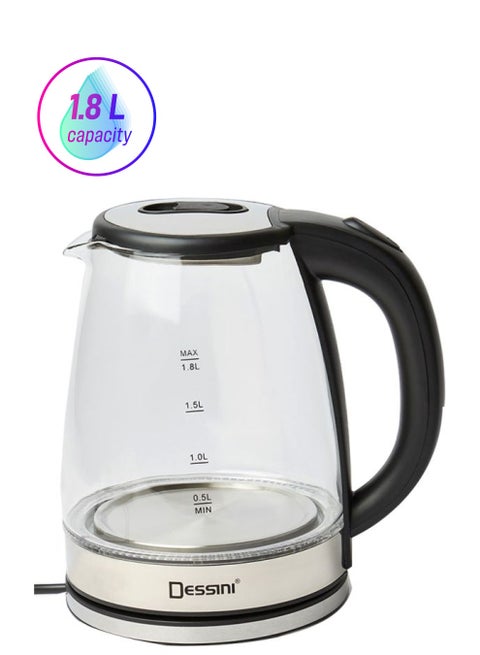 Electric Kettle 1.8L 1.8 L 222 Clear/Silver/Black