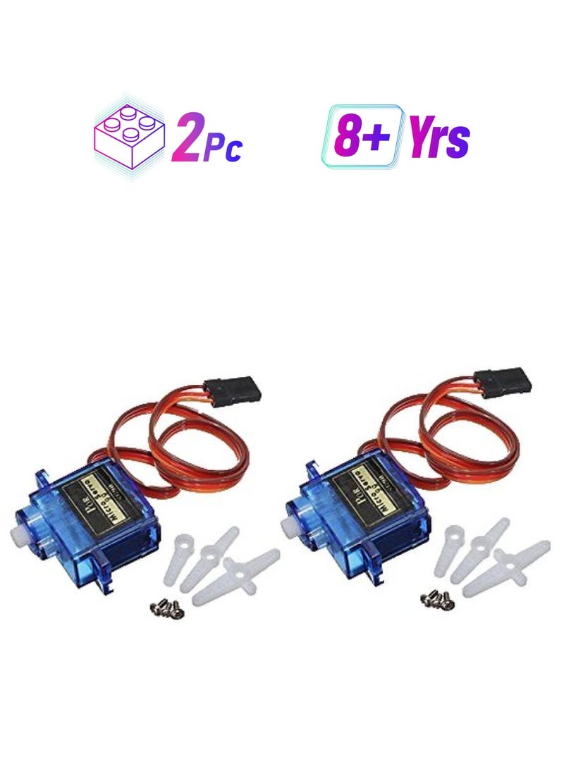 طقم محركات لأجهزة التحكم عن بُعد لألعاب طائرة الهليكوبتر والقارب الآليين مكون من قطعتين طراز EB-SG90 EB-SG90 2 أكبر من 8 سنوات