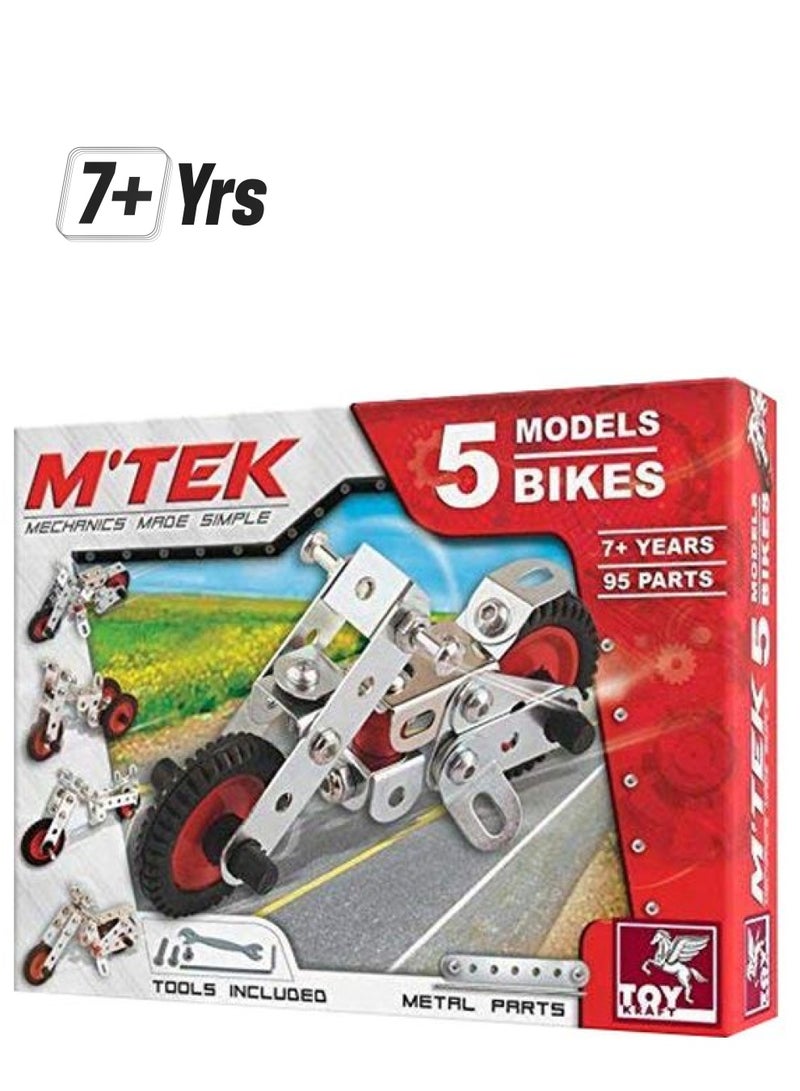 ToyKraft - SG_TOG-BDT_B0767J6CK1_IN_5 95-Piece 5 Model Bike Building Set 95 7+ Years - Image 1