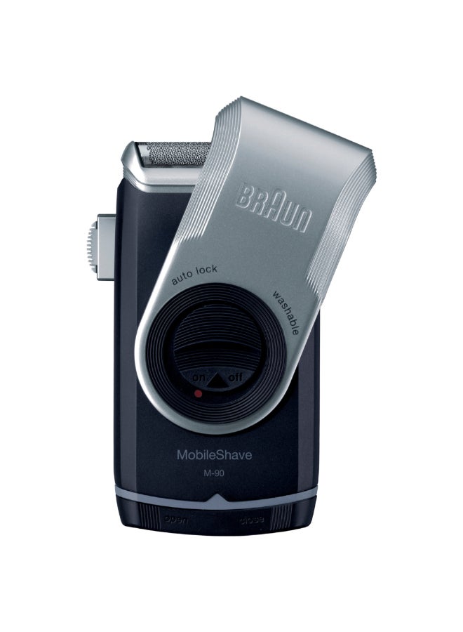 BRAUN Pocketgo Mobile Electric Travel Shaver, M90 Black/Grey/Silver - Image 3