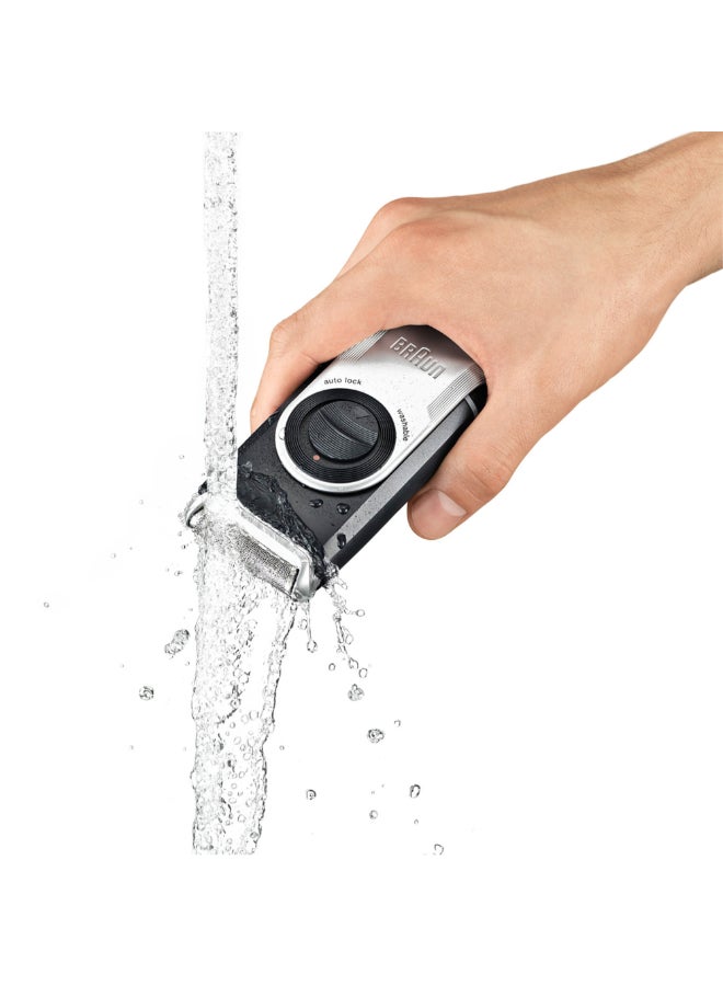 BRAUN Pocketgo Mobile Electric Travel Shaver, M90 Black/Grey/Silver - Image 4