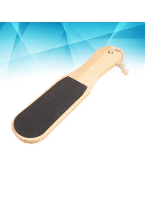 Double Sided Foot File With Wooden Handle Brown