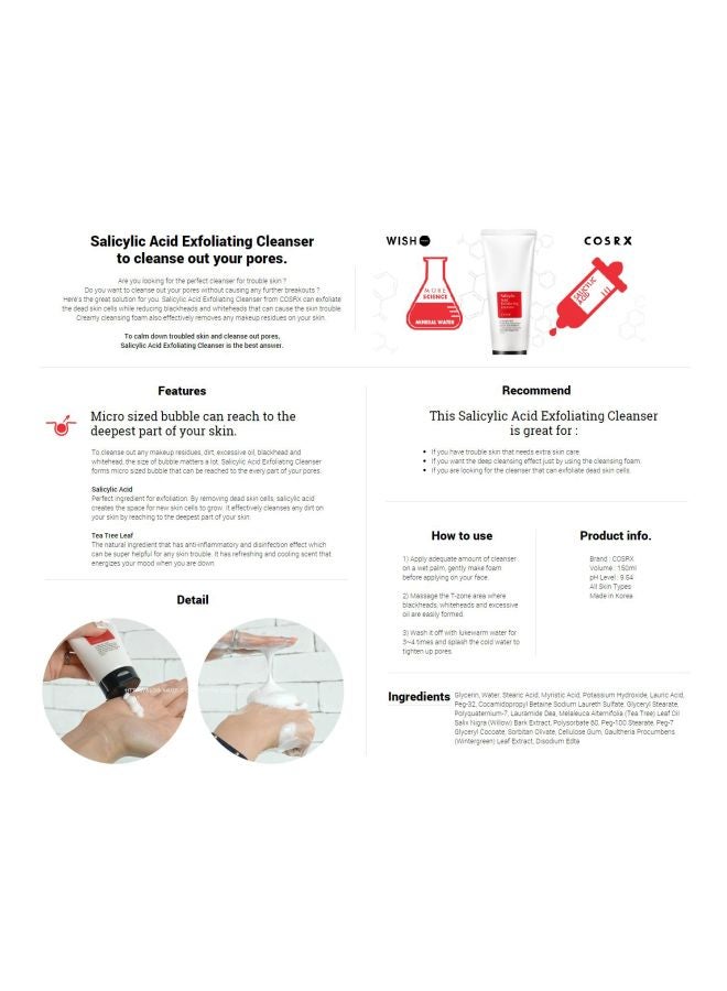 COSRX Salicylic Acid Daily Gentle Cleanser 150ml - Image 5