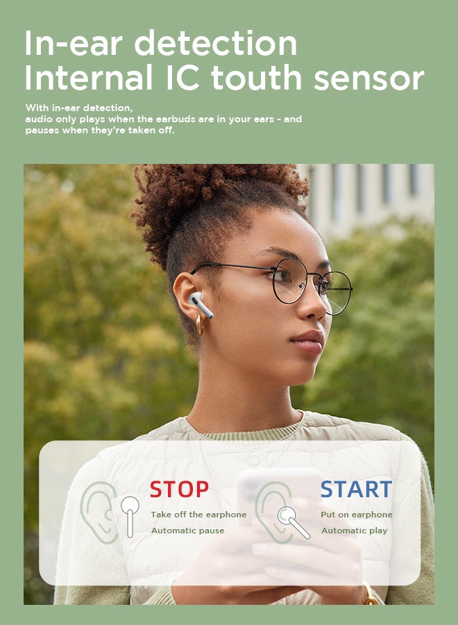 JOYROOM JR-T03S Pro TWS In-Ear Earphones Wireless Earbuds With Replacement Eartips Standard Version White - Image 5