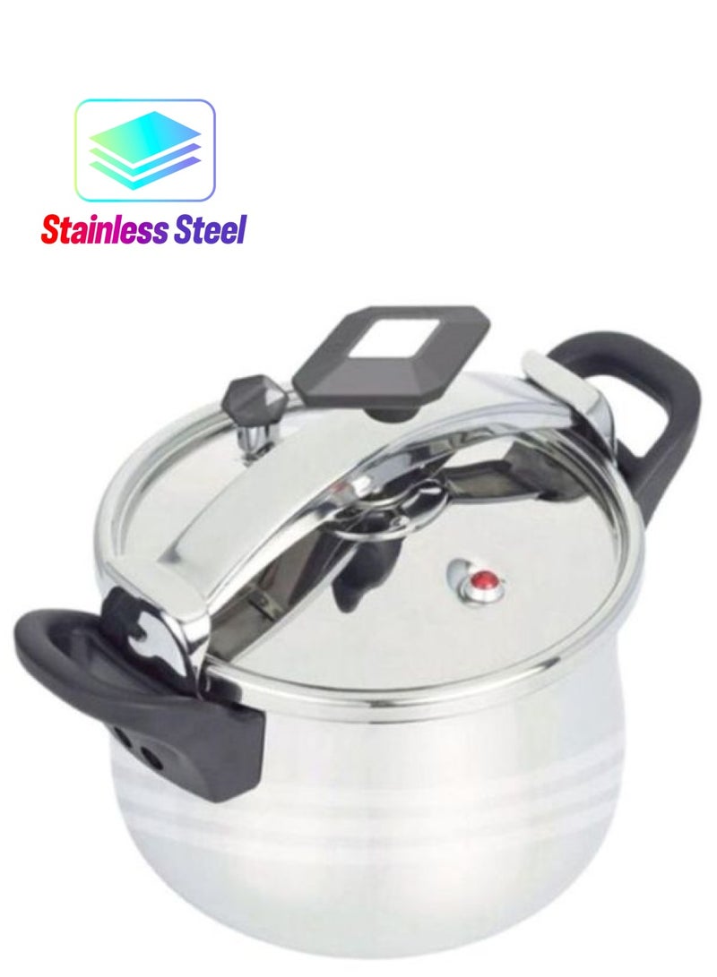 ديسيني طنجرة ضغط من الإستانلس ستيل مزودة بغطاء أسود/ فضي - Image 1