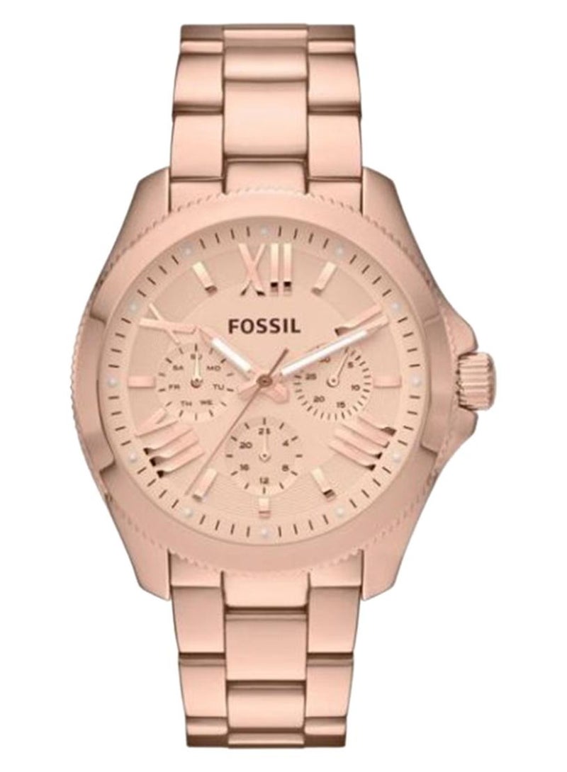 فوسيل ساعة يد كوارتز بعقارب طراز AM4511 - 40 مم - ذهبي وردي للنساء - Image 1