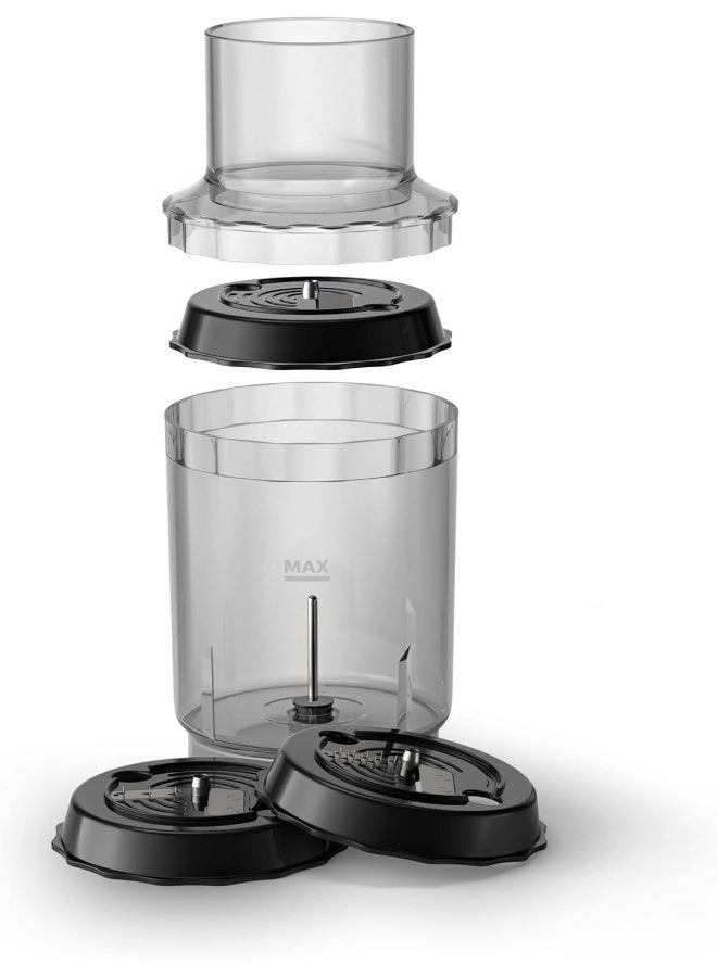 Philips - Metal Bar Handblender - ProMix Technology, Speed Touch Technology, Including On-the-go tumbler + XL Chopper + Whisk + Spiralizer, HR2657/91 Silver/Black - Image 1