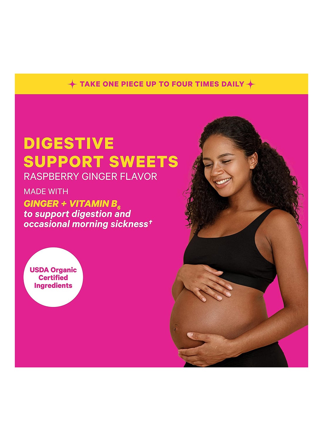 Pink Stork Morning Sickness Sweets Ginger Raspberry Dietary Supplement Lozenges 30'S
