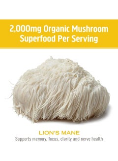 Om Organic Mushroom Nutrition Lionâ€™s Mane Mushroom Capsules 2000MG 90 Vegetarian Capsules  - Image 2