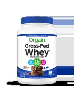 Orgain Grass Fed Whey Protein Powder, Creamy Chocolate Fudge (1.82 LB)  - Image 1